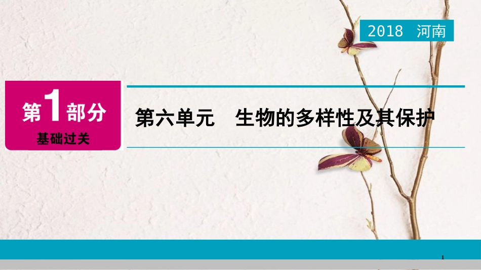 河南省2018年中考生物总复习 第1部分 第6单元 生物的多样性及其保护课件_第1页