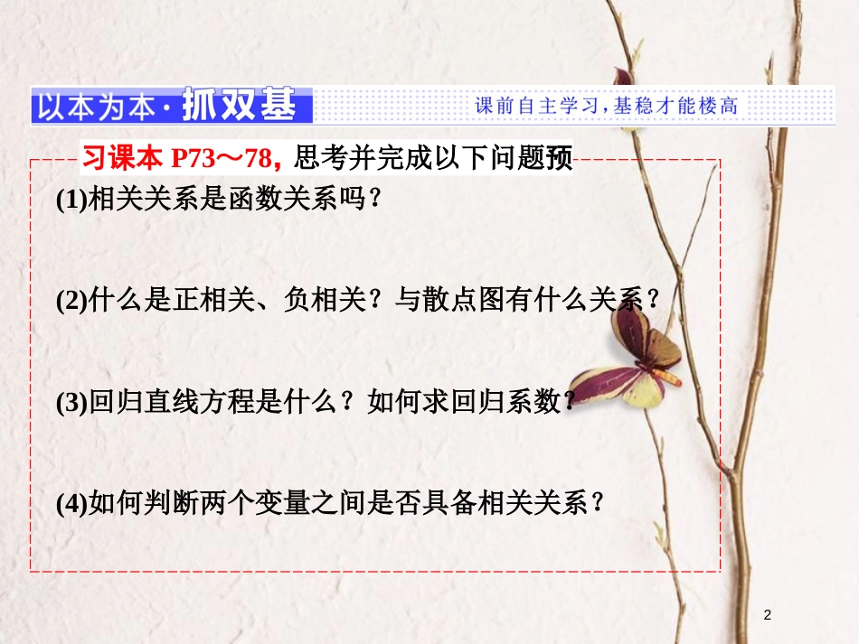 高中数学 第二章 统计 2.3 变量的相关性 2.3.1-2.3.2 变量间的相关关系 两个变量的线性相关课件 新人教B版必修3_第2页