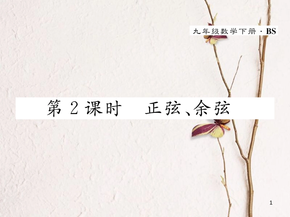 九年级数学下册 第1章 直角三角形的边角关系 1 锐角三角函数（第2课时）正弦、余弦作业课件 （新版）北师大版_第1页