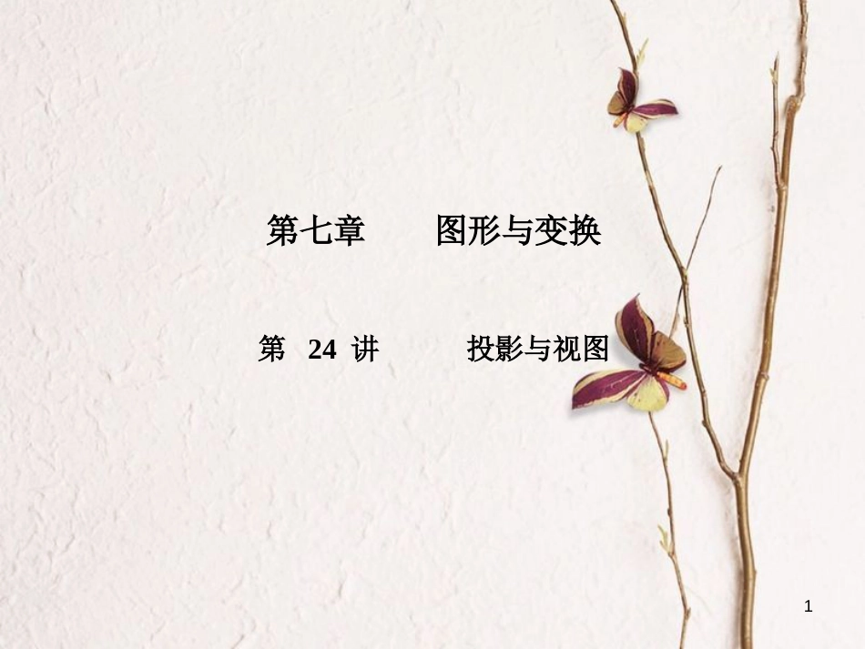 山东省德州市中考数学复习 第7章 图形的变化 第24讲 投影与视图课件_第1页