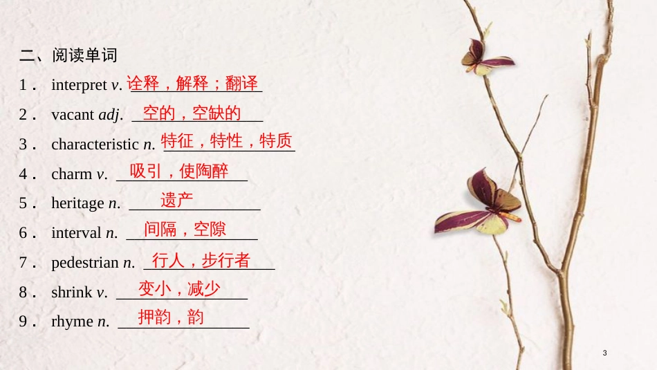 2019版高考英语大一轮复习 第一部分 Module 4 Music课件 外研版选修6(1)_第3页