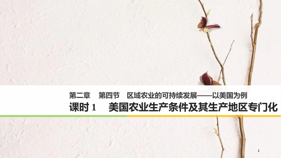 高中地理 第二章 区域可持续发展 第四节 区域农业的可持续发展——以美国为例（1）同步备课课件 湘教版必修3_第1页