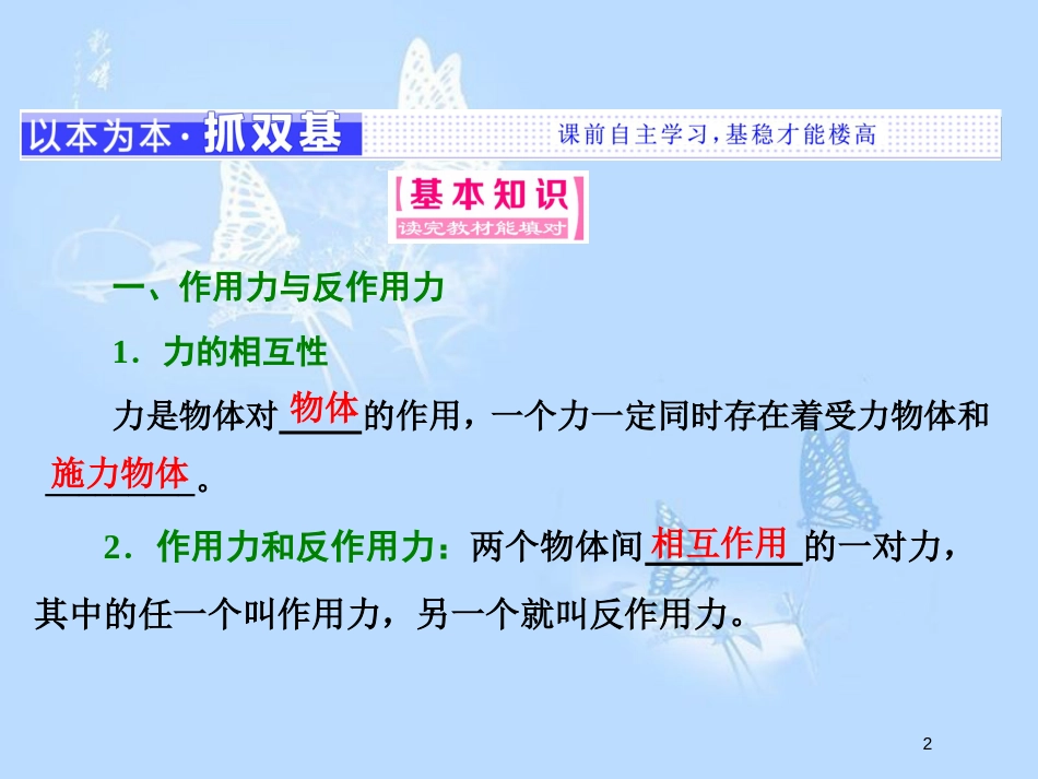 高中物理 第三章 牛顿运动定律 第4节 牛顿第三定律课件 教科版必修1_第2页