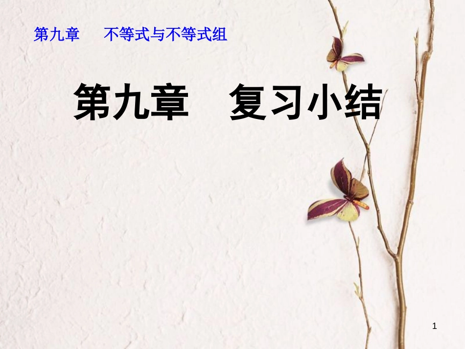 山东省诸城市桃林镇七年级数学下册 第9章 不等式与不等式组复习小结课件 （新版）新人教版_第1页