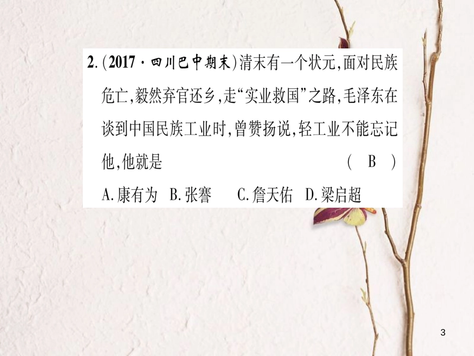 八年级历史上册 第1单元 列强侵华与晚晴时期的救亡图存 第4课 洋务运动与民办工业滚动练习课件 岳麓版_第3页