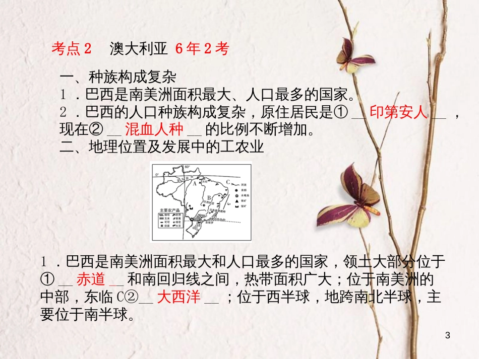 山东省德州市中考地理一轮复习 七下 澳大利亚、巴西、美国 全球化与不平衡发展课件_第3页