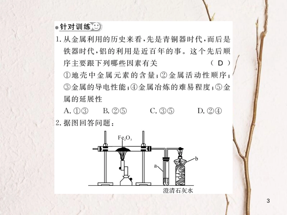 九年级化学下册 8 金属和金属材料 8.3 金属资源的利用和保护习题课件 （新版）新人教版_第3页