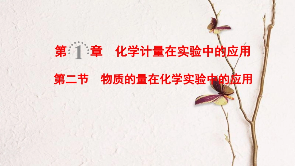 （全国通用）2019版高考化学一轮复习 第1章 化学计量在实验中的应用 第2节 物质的量在化学实验中的应用课件_第1页