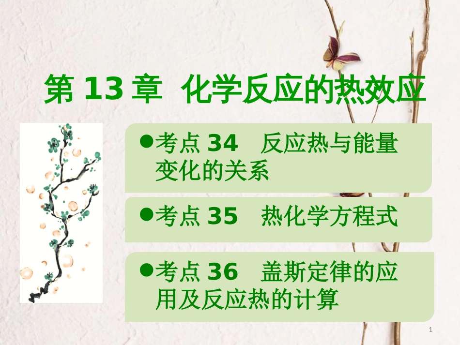 600分考点 700分考法（A版）2019版高考化学总复习 第13章 化学反应的热效应课件_第1页