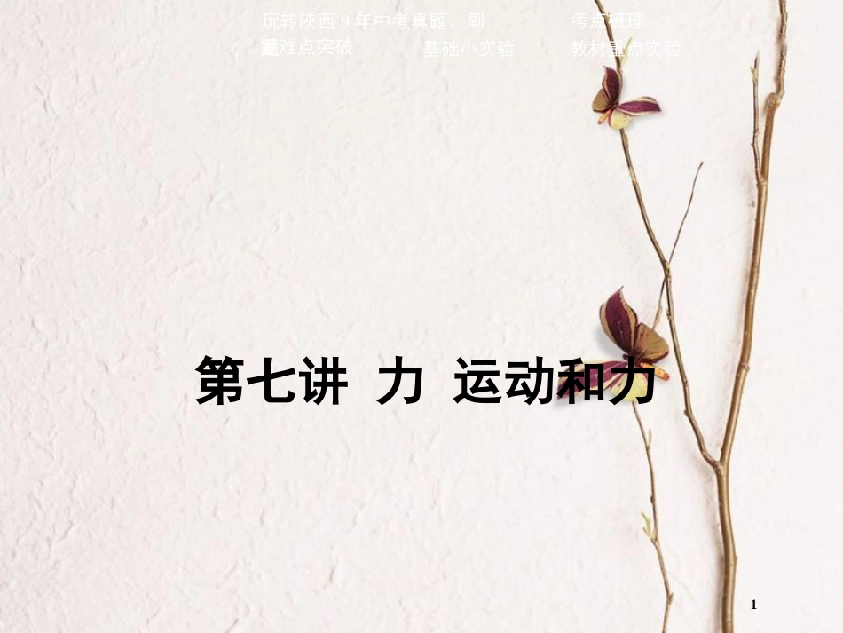中考物理二轮复习 第七讲 力 运动和力课件_第1页
