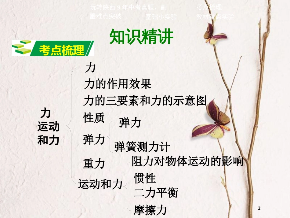 中考物理二轮复习 第七讲 力 运动和力课件_第2页