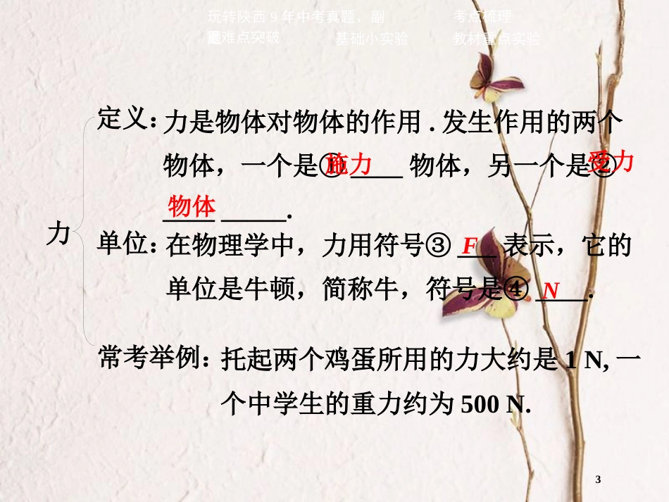 中考物理二轮复习 第七讲 力 运动和力课件_第3页