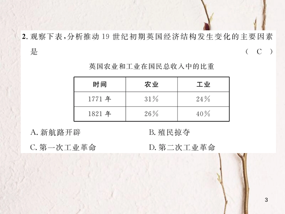 （河北专版）中考历史总复习 世界近现代史阶段性测评卷课件_第3页