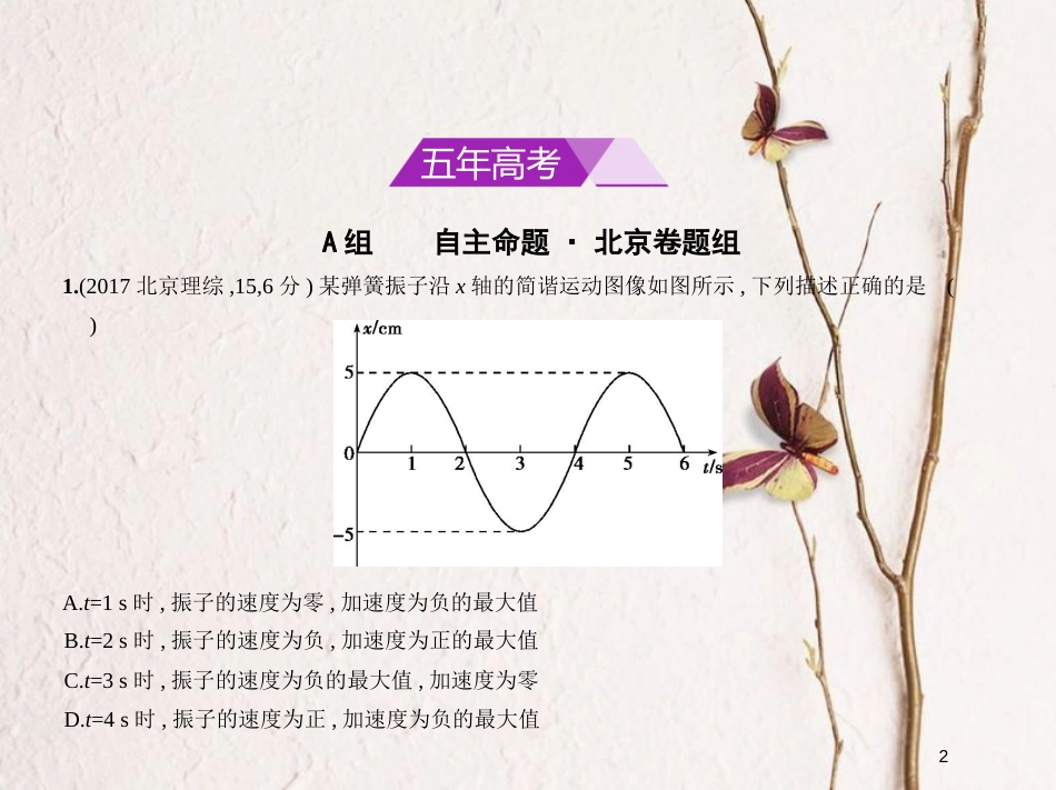 2019版高考物理一轮复习 专题八 机械振动和机械波课件(1)_第2页