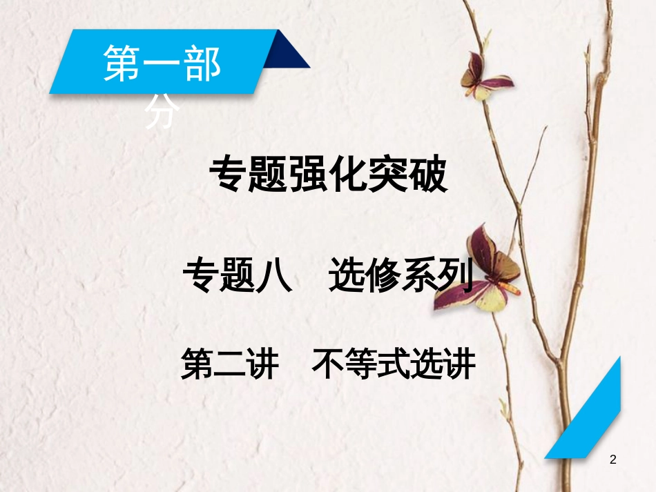 高考数学大二轮复习 专题八 选考系列 第2讲 不等式选讲复习指导课件_第2页