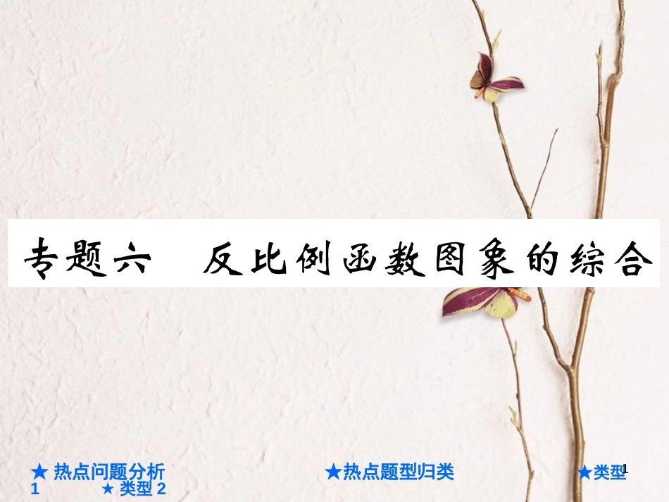 中考数学总复习 第二部分 重点专题提升 专题六 反比例函数图象的综合课件_第1页