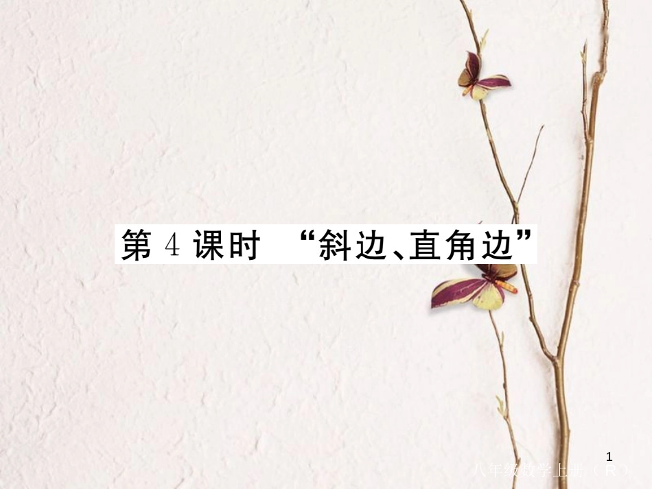 （贵州专用）八年级数学上册 12.2 三角形全等的判定 第4课时“斜边、直角边”课件 （新版）新人教版_第1页