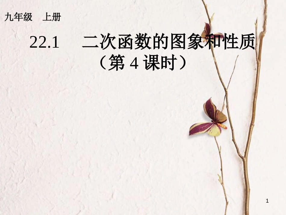 内蒙古鄂尔多斯市康巴什新区九年级数学上册 第22章 二次函数 22.1 二次函数的图象和性质（第4课时）课件 （新版）新人教版_第1页