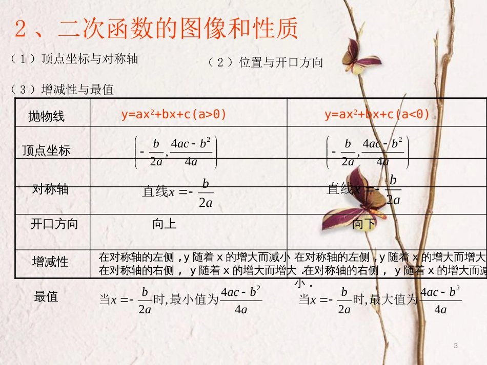 九年级数学下册 第5章 二次函数小结与复习课件 （新版）苏科版_第3页