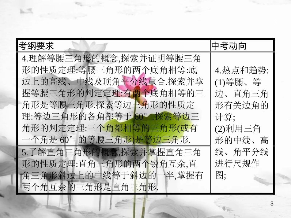 届中考数学复习 第二部分 空间与图形 第十七课时 三角形（特殊三角形）课件_第3页