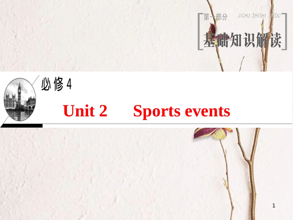 2019版高三英语一轮复习 Unit 2 Sports events课件 牛津译林版必修4_第1页