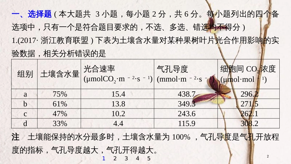 （浙江选考）2019版高考生物一轮总复习 加试题专练（三）课件_第2页