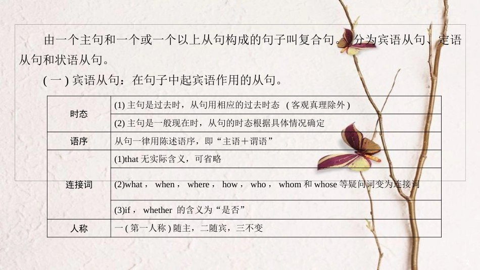 中考英语总复习 第3篇 语法知识专题 第15节 复合句课件 人教新目标版_第2页