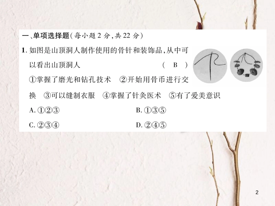 （青海专版）中考历史总复习 毕业升学考试模拟试卷（八）课件_第2页