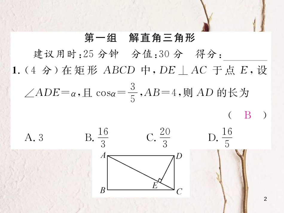 九年级数学下册 双休作业（2）作业课件 （新版）北师大版_第2页
