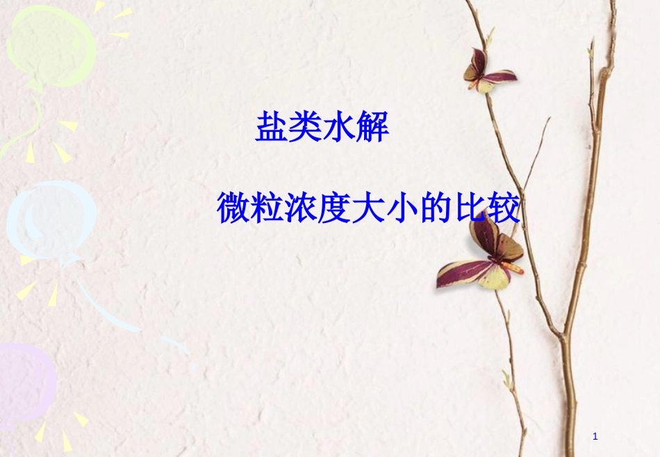 河北省南宫市高考化学二轮复习 微粒浓度大小比较课件_第1页