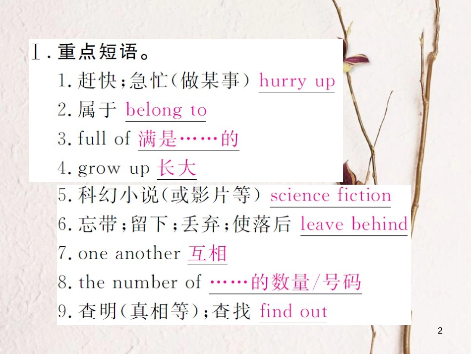 （贵州专版）八年级英语下册 Unit 8 Have you read Treasure Island yet复习归纳作业课件 （新版）人教新目标版_第2页