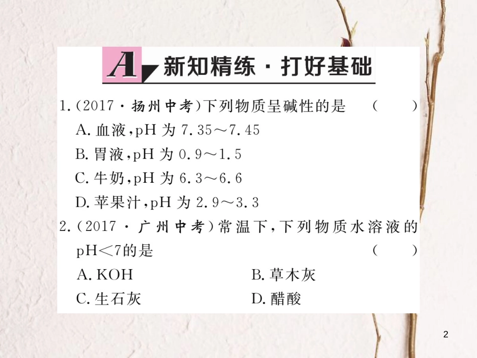 （通用）九年级化学下册 第10单元 酸和碱 课题2 酸和碱的中和反应 第2课时 溶液酸碱度的表示法—pH课件 （新版）新人教版_第2页