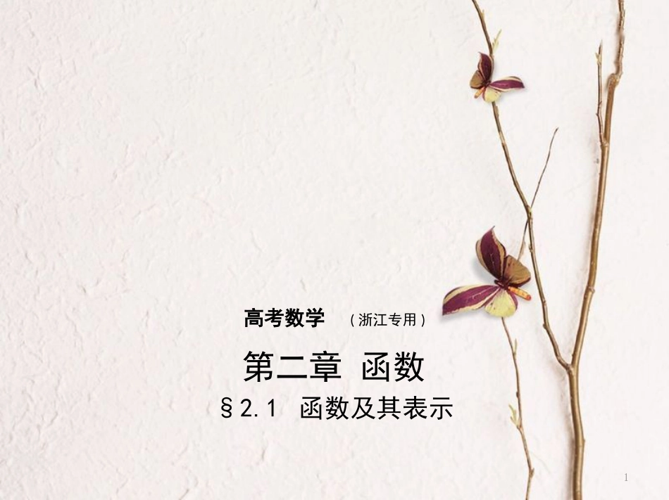 （浙江专用）高考数学一轮复习 第二章 函数 2.1 函数及其表示课件_第1页