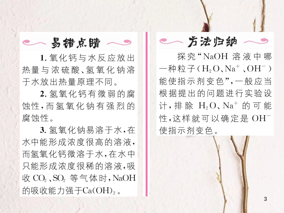 九年级化学下册 第10单元 酸和碱 课题1 常见的酸和碱（第4课时）碱的化学性质作业课件 （新版）新人教版_第3页