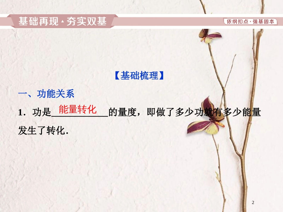 2019届高考物理总复习 第五章 机械能及其守恒定律 第四节 功能关系 能量守恒定律课件_第2页