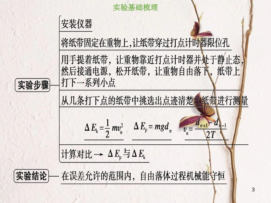 2019版高考物理总复习 第五章 机械能 5-5-2 实验六 验证机械能守恒定律课件(1)_第3页