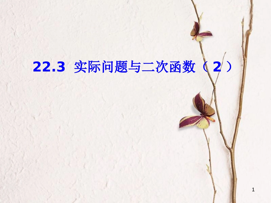 九年级数学上册 第22章 二次函数 22.3 实际问题与二次函数（2）课件 （新版）新人教版_第1页