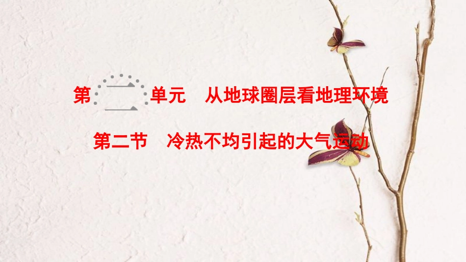 2019版高考地理一轮复习 第2单元 从地球圈层看地理环境 第2节 冷热不均引起的大气运动课件 鲁教版(1)_第1页