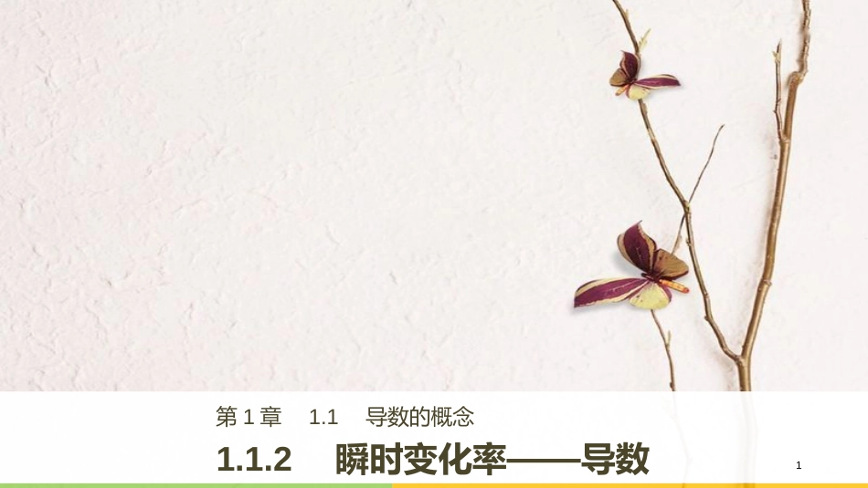 高中数学 第1章 导数及其应用 1.1.2 瞬时变化率——导数课件 苏教版选修2-2_第1页