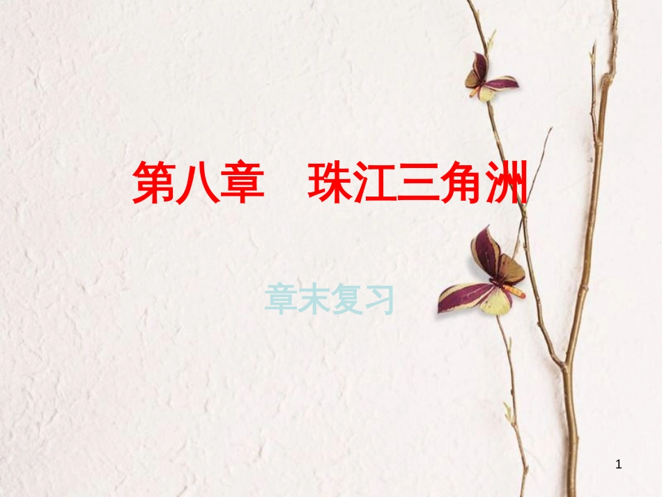 （广东专版）八年级地理下册 第八章 珠江三角洲章末复习课件 （新版）粤教版_第1页