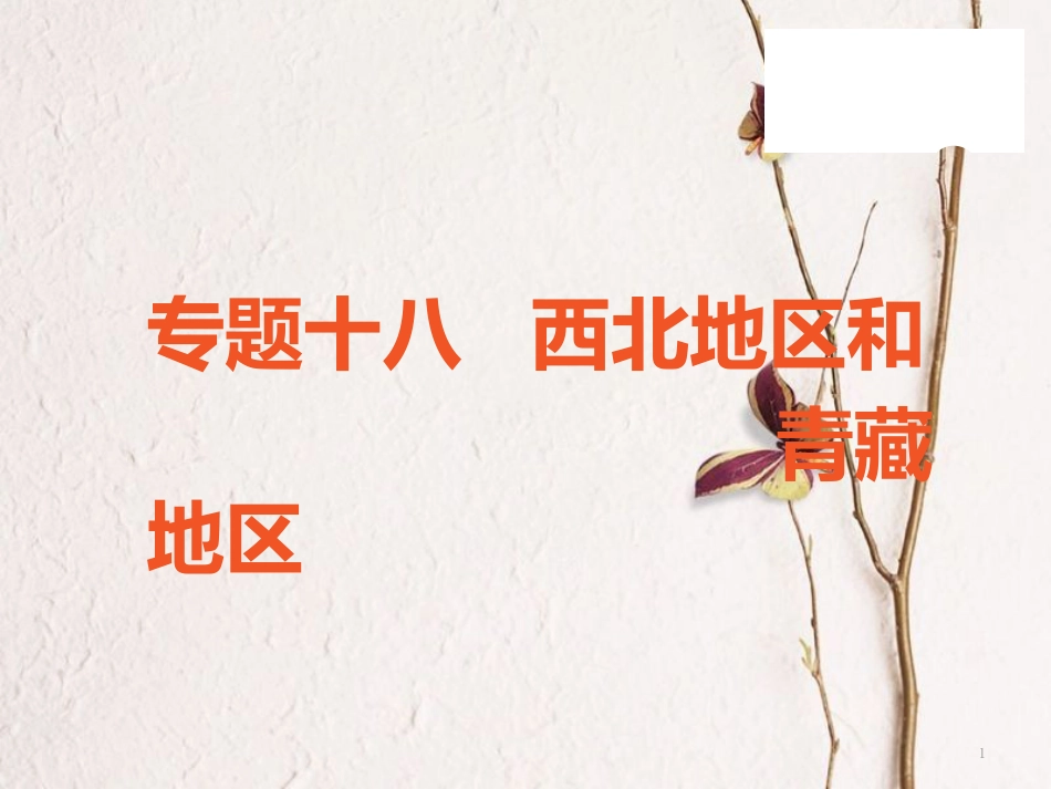 （广东专版）中考地理 中考解读 专题复习十八 西北地区和 青藏地区课件_第1页