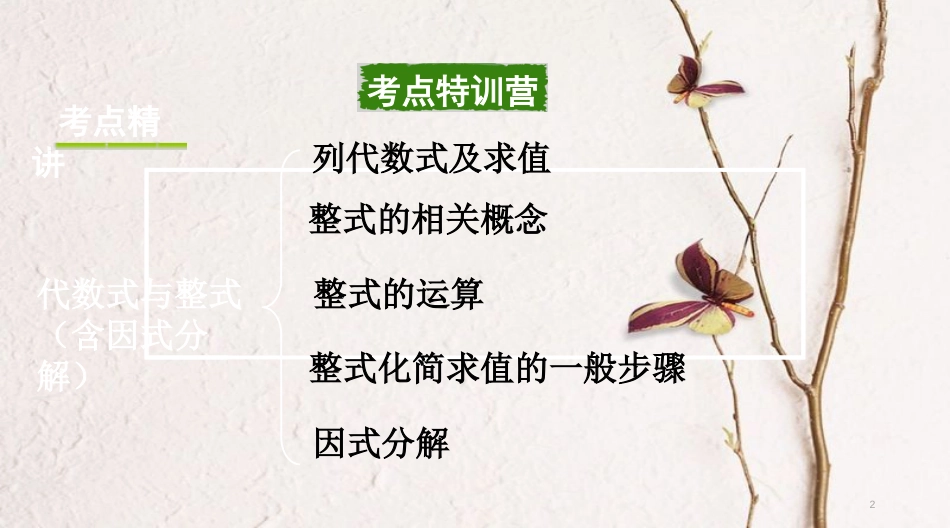 浙江省中考数学复习第一部分考点研究第一单元数与式第2课时代数式与整式课件_第2页