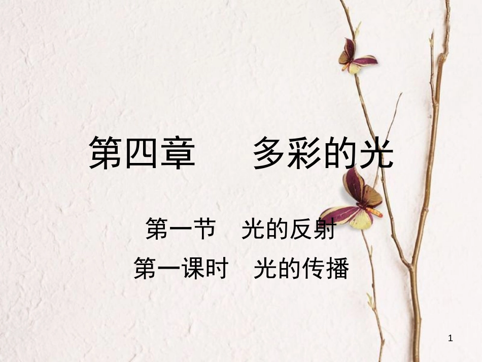学年八年级物理全册 第四章 第一节 光的反射（第1课时 光的传播）课件 （新版）沪科版_第1页