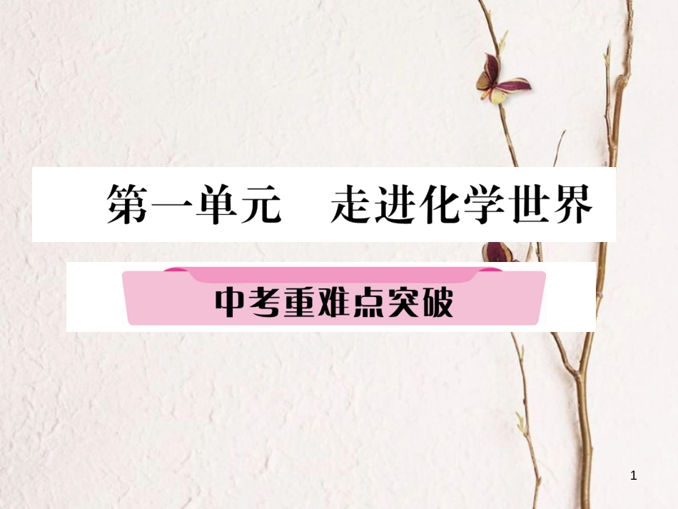 （青海专版）中考化学复习 第1编 教材知识梳理篇 第1单元 走进化学世界中考重难点突破（精讲）课件_第1页