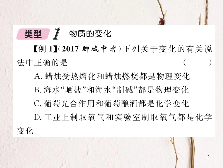 （青海专版）中考化学复习 第1编 教材知识梳理篇 第1单元 走进化学世界中考重难点突破（精讲）课件_第2页