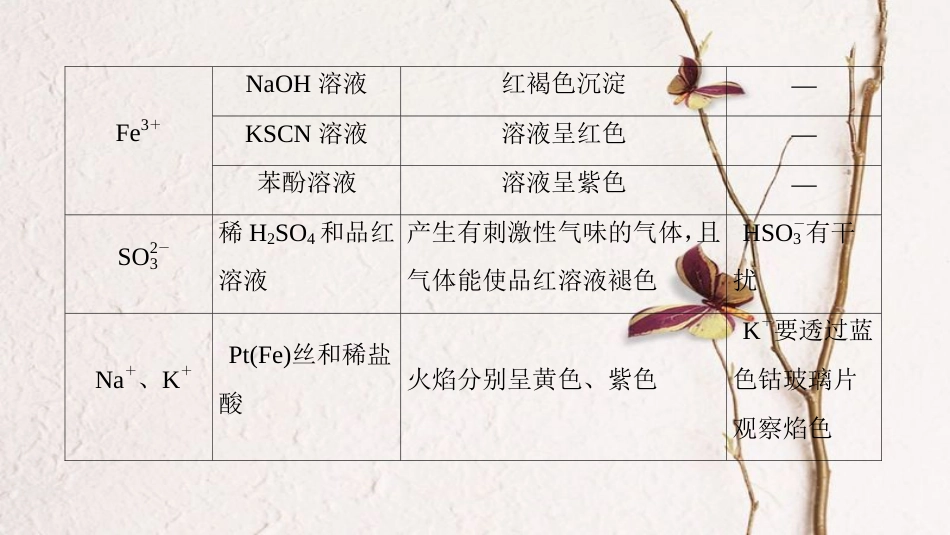 （全国通用）2019版高考化学一轮复习 第2章 化学物质及其变化 专项突破3 离子的检验与推断课件_第3页