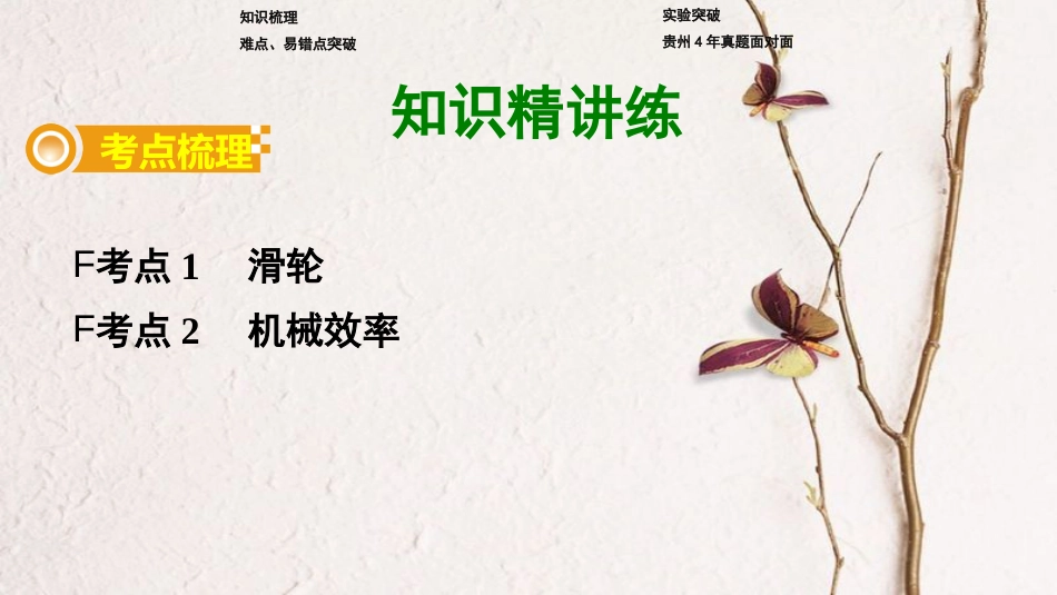 贵州省中考物理 第一部分 夯实基础过教材 第十一章 简单机械 第二节 滑轮 斜面及机械效率复习课件_第2页