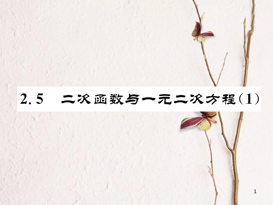 九年级数学下册 第二章 二次函数 2.5 二次函数与一元二次方程（1）作业课件 （新版）北师大版_第1页