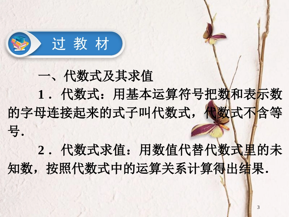 江西省中考数学总复习 第1部分 基础过关 第一单元 数与式 课时3 整式与因式分解课件_第3页