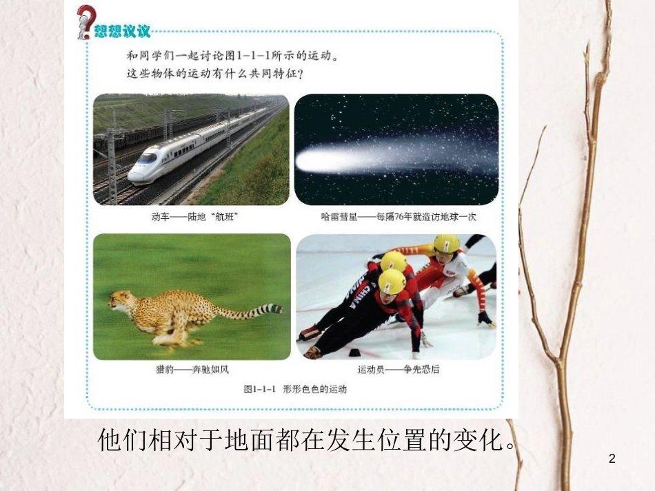 八年级物理上册 1.1《运动和静止》课件1 鲁教版五四制_第2页